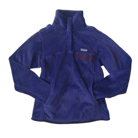 Patagonia Re-Tool Snap-T Indigo Purple Fleece Pullover Sweatshirt Women's Small - Picture 1 of 15
